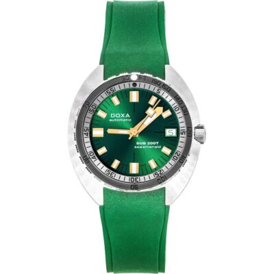 Doxa SUB 200T Sea Emerald Rubber Strap Green Dial Automatic Diver's 804.10.131S.26 200M Men's Watch With Extra Strap