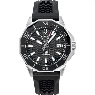 Bulova Marine Star Precisionist Silicone Strap Black Dial Quartz Diver's 96B432 200M Men's Watch
