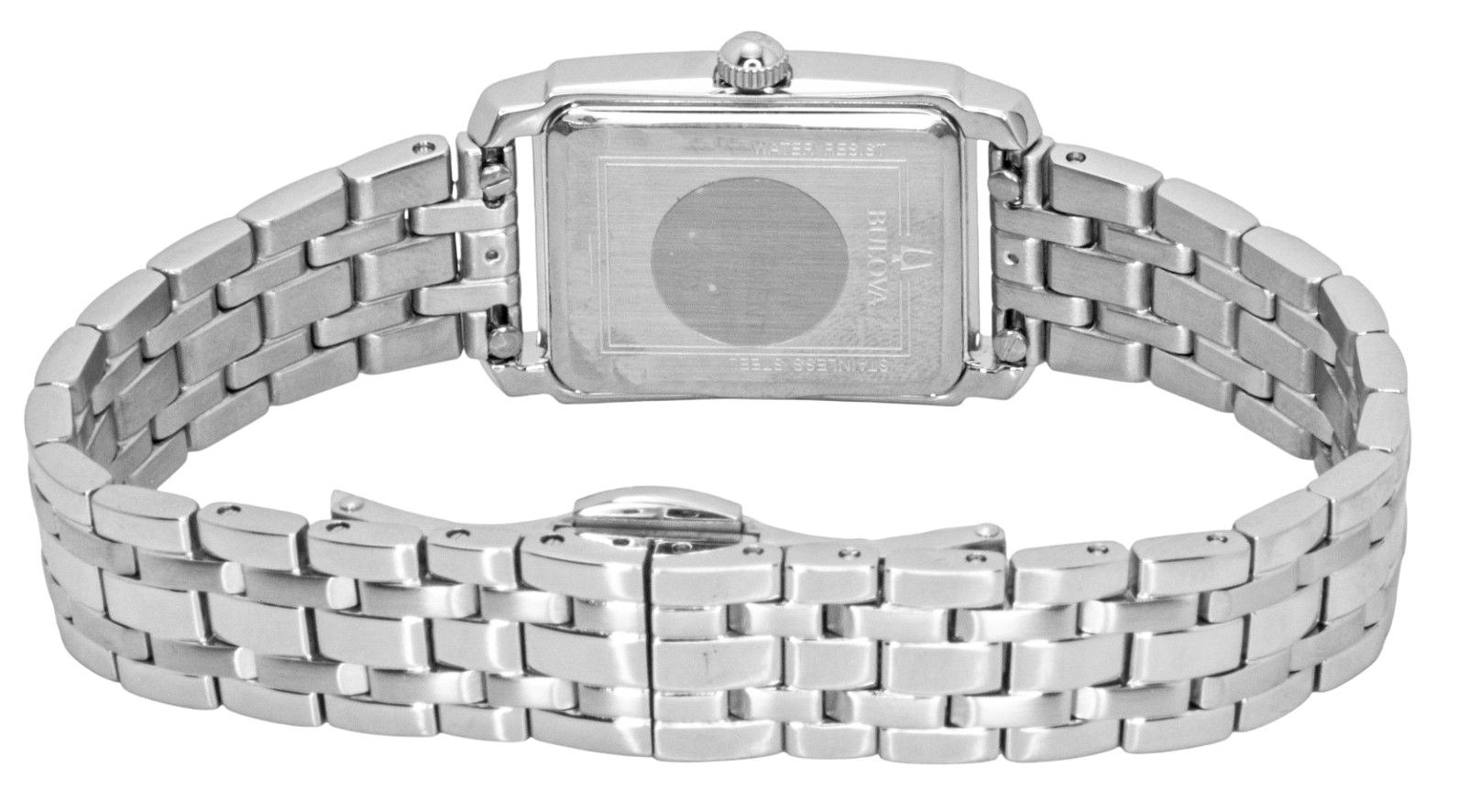 Bulova Sutton Diamond Accents Stainless Steel Grey Mother of Pearl Dial Quartz 96P252 Women's Watch