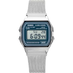 Casio Vintage Digital Stainless Steel Mesh Bracelet Quartz A158WEM-3 Unisex Watch