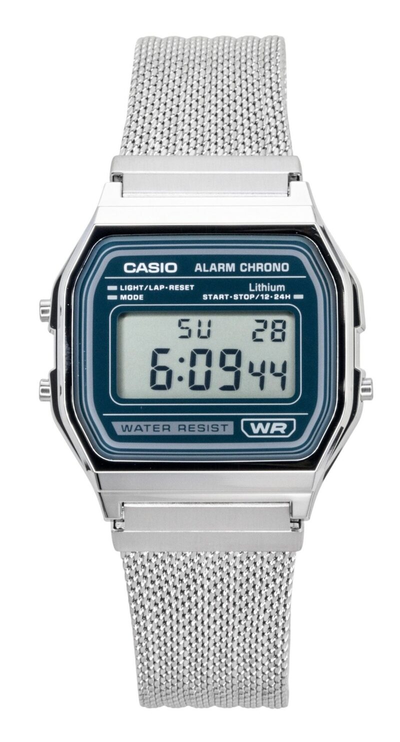 Casio Vintage Digital Stainless Steel Mesh Bracelet Quartz A158WEM-3 Unisex Watch