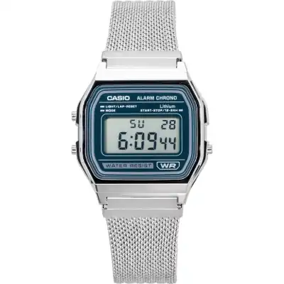 Casio Vintage Digital Stainless Steel Mesh Bracelet Quartz A158WEM-3 Unisex Watch