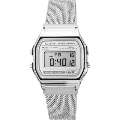 Casio Vintage Digital Stainless Steel Mesh Bracelet Quartz A158WEM-7 Unisex Watch