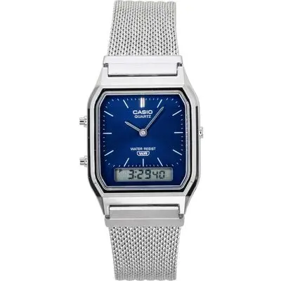 Casio Vintage Analog Digital Stainless Steel Mesh Bracelet Blue Dial Quartz AQ-230EM-2A Unisex Watch