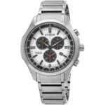Citizen Eco-Drive Chronograph Super Titanium White Dial AT2530-85A 100M Men's Watch
