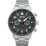 AVI-8 Hawker Hurricane Carey Dual Time Gutersloh Stainless Steel Blue Dial Quartz AV-4088-22 Men's Watch