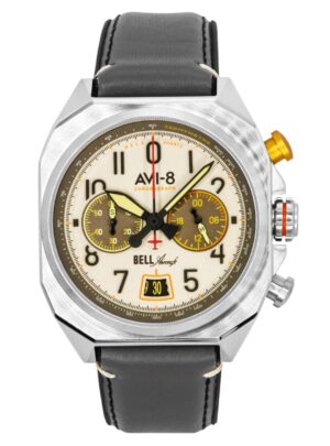 AVI-8 Bell X-1 Machbuster Chronograph Camel Brown Strap Cream Dial Quartz AV-4118-03 Men's Watch