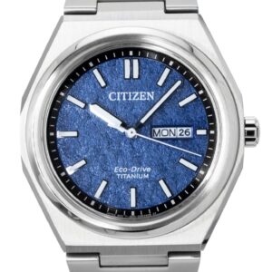 Citizen Zenshin Super Titanium Blue Dial Eco-Drive AW0130-85L 100M Men's Watch