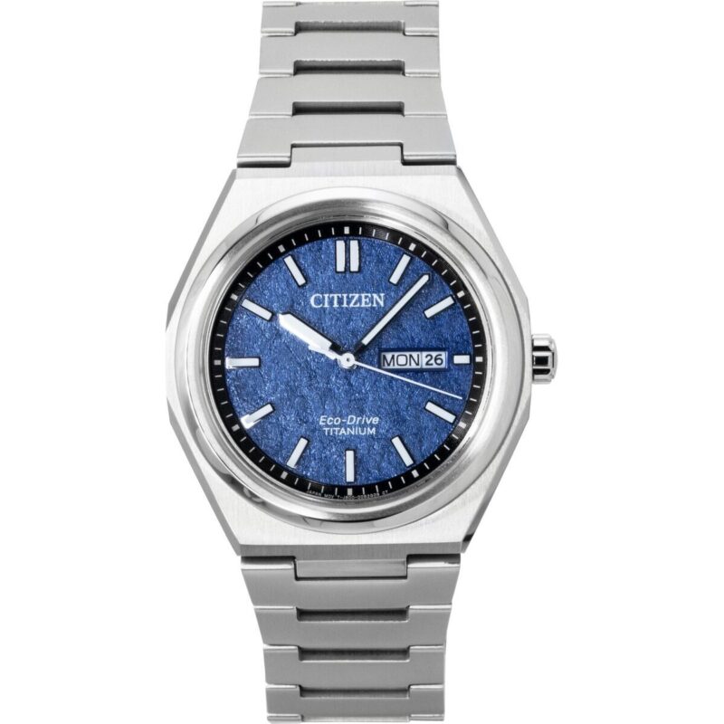 Citizen Zenshin Super Titanium Blue Dial Eco-Drive AW0130-85L 100M Men's Watch