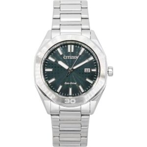 Citizen Eco-Drive Stainless Steel Green Dial BM7630-80X 100M Men's Watch