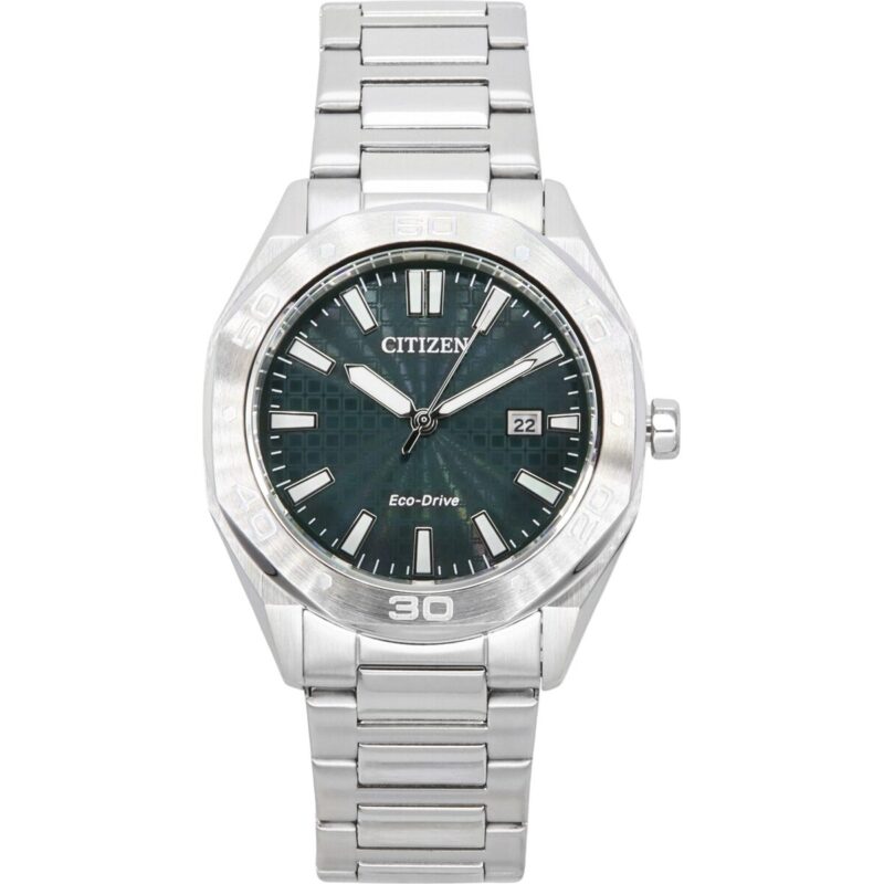 Citizen Eco-Drive Stainless Steel Green Dial BM7630-80X 100M Men's Watch