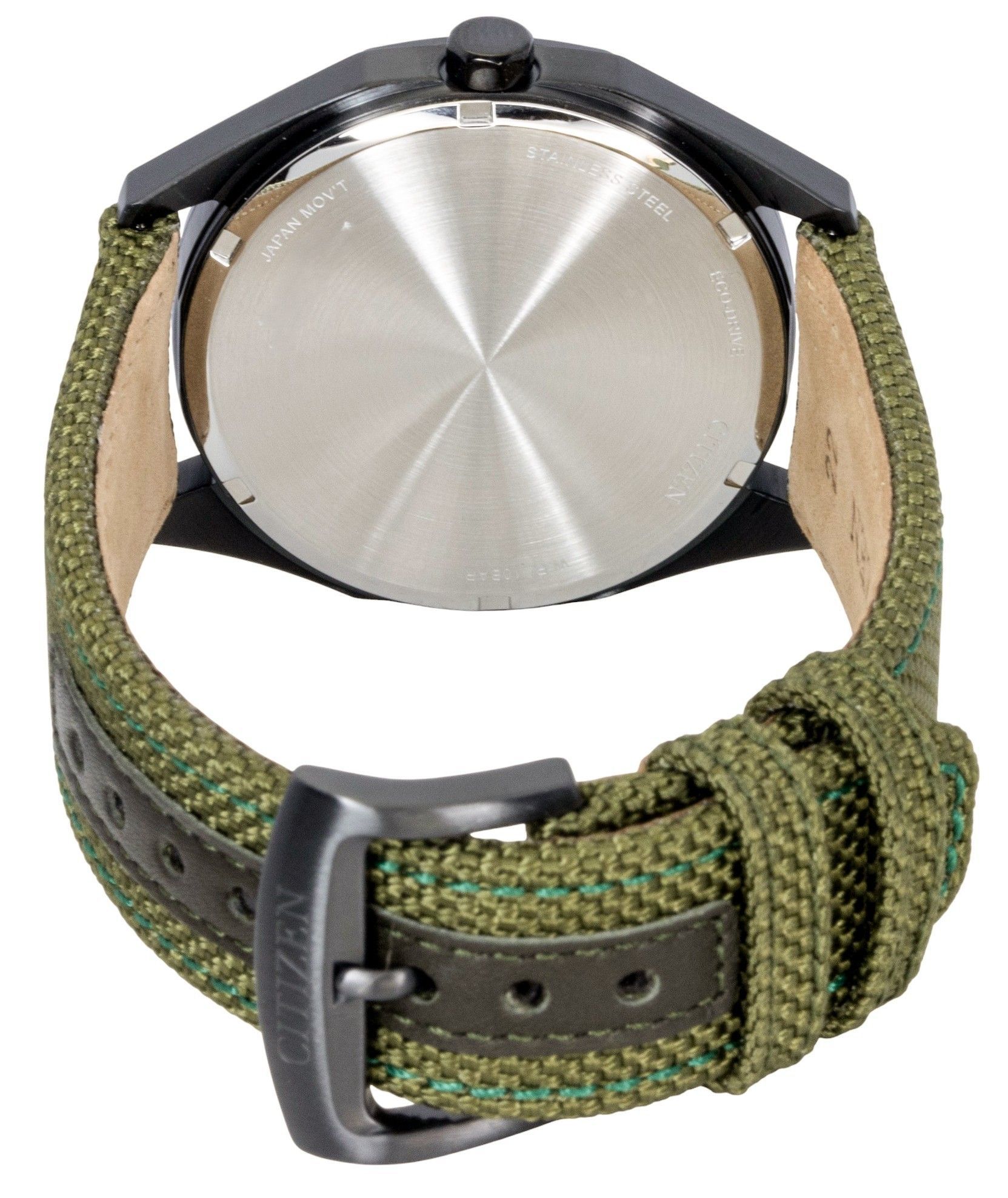 Citizen Eco-Drive Active Sport Nylon Strap Green Dial BM7635-01X 100M Men's Watch