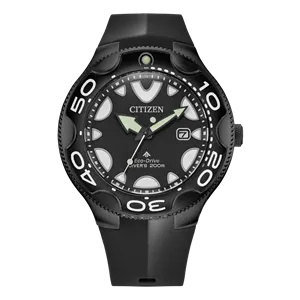 Citizen Promaster Eco-Drive Orca Polyurethane Strap Black Dial Diver's BN0235-01E 200M Men's Watch