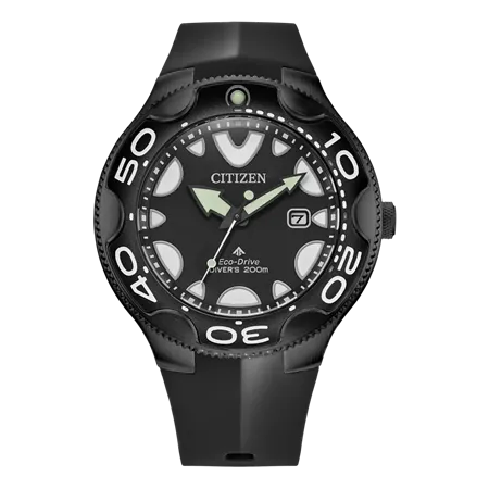 Citizen Promaster Eco-Drive Orca Polyurethane Strap Black Dial Diver's BN0235-01E 200M Men's Watch