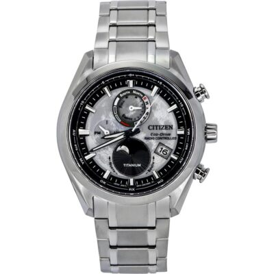 Citizen Eco-Drive Tsuki-yomi Super Titanium Radio Controlled Grey Dial BY1010-81H 100M Men's Watch