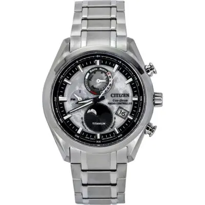 Citizen Eco-Drive Tsuki-yomi Super Titanium Radio Controlled Grey Dial BY1010-81H 100M Men's Watch