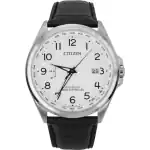 Citizen Radio Controlled Leather Strap White Dial Eco-Drive CB0250-17A 100M Men's Watch