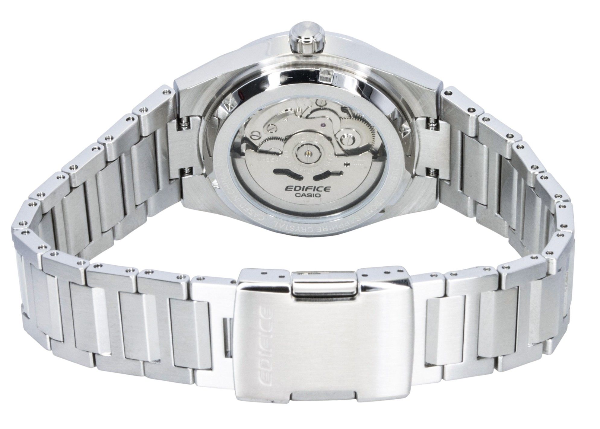 Casio Edifice Analog Stainless Steel Forged Carbon White Dial Automatic EFK-100D-7A 100M Men's Watch