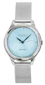 Citizen Eco-Drive Stainless Steel Mint Green Dial EM0501-89M Women's Watch