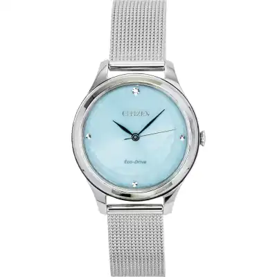 Citizen Eco-Drive Stainless Steel Mint Green Dial EM0501-89M Women's Watch