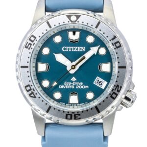 Citizen Promaster Polyurethane Strap Blue Dial Eco-drive Diver's Eo2027-09l 200m Women's Watch