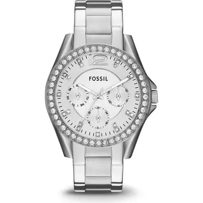 Fossil Riley 38mm Women’s Multifunction Watch – Silver-Tone Stainless Steel, Crystal-Set Bezel & 100M Water Resistance (ES3202)