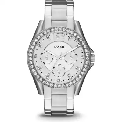 Fossil Riley 38mm Women’s Multifunction Watch – Silver-Tone Stainless Steel, Crystal-Set Bezel & 100M Water Resistance (ES3202)