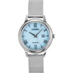 Citizen Elegance Stainless Steel Blue Dial Eco-Drive EW2621-75M 100M Women's Watch