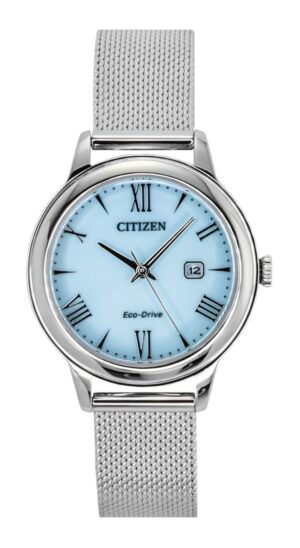 Citizen Elegance Stainless Steel Blue Dial Eco-Drive EW2621-75M 100M Women's Watch