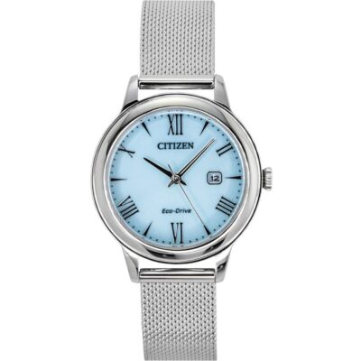 Citizen Elegance Stainless Steel Blue Dial Eco-Drive EW2621-75M 100M Women's Watch