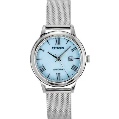 Citizen Elegance Stainless Steel Blue Dial Eco-Drive EW2621-75M 100M Women's Watch