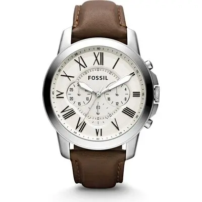 Fossil Grant Men's Chronograph with light brown leather strap (FS4735)