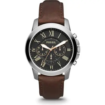Fossil Grant Men's Chronograph with Brown leather strap (FS4813)