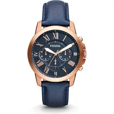 Fossil Grant Men's Chronograph with Blue Leather Strap (FS4835)