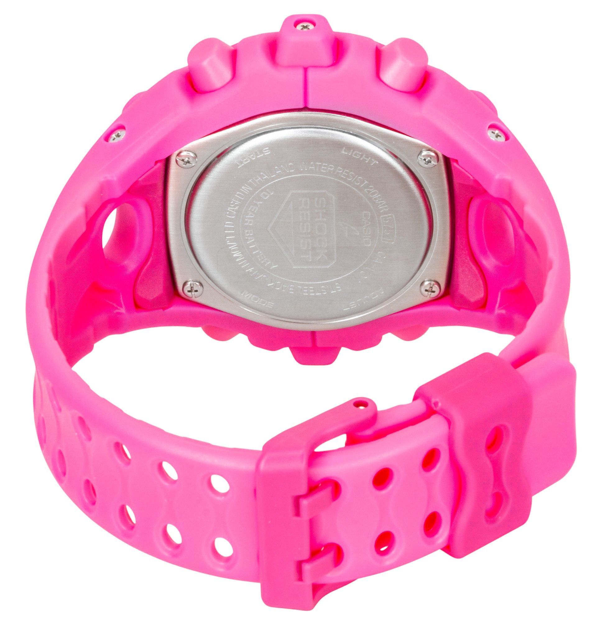 Casio G-Shock Analog Digital Pink Resin Strap Pink Dial Quartz GA-V01-4A 200M Men's Watch