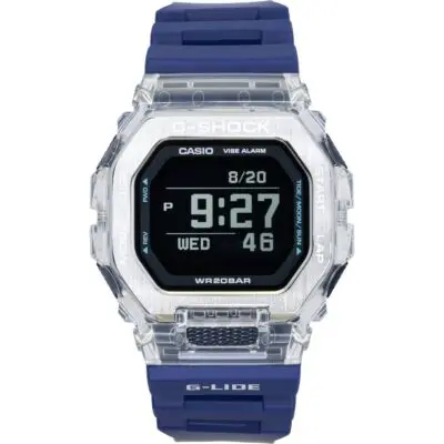 Casio G-Shock G-Lide Digital Smartphone Link Blue Resin Strap Quartz GBX-100S-2 200M Unisex Watch