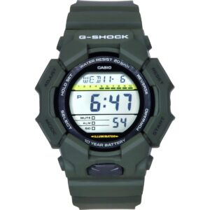 Casio G-Shock Digital Bio-Based Green Resin Strap Black Dial Quartz GD-010-3 200M Men's Watch