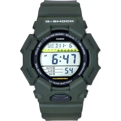 Casio G-Shock Digital Bio-Based Green Resin Strap Black Dial Quartz GD-010-3 200M Men's Watch