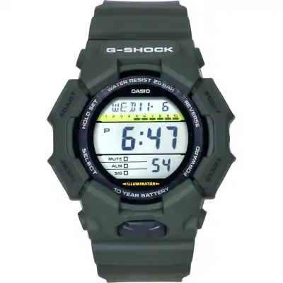 Casio G-Shock Digital Bio-Based Green Resin Strap Black Dial Quartz GD-010-3 200M Men's Watch