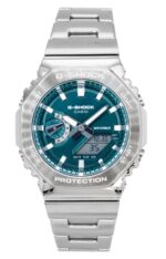 Casio G-Shock G-Steel Analog Digital Stainless Steel Green Dial Quartz GM-2110D-3A1 200M Men's Watch