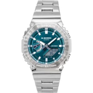 Casio G-Shock G-Steel Analog Digital Stainless Steel Green Dial Quartz GM-2110D-3A1 200M Men's Watch