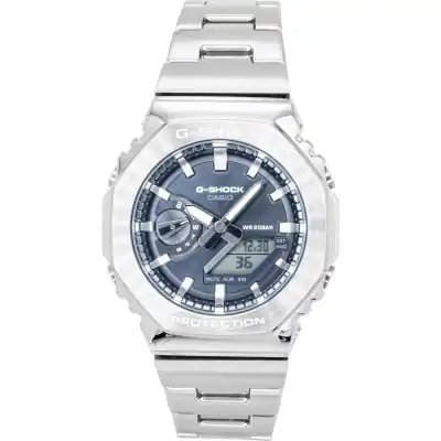 Casio G-Shock G-Steel Analog Digital Stainless Steel Grey Dial Quartz GM-2110D-8A 200M Men's Watch