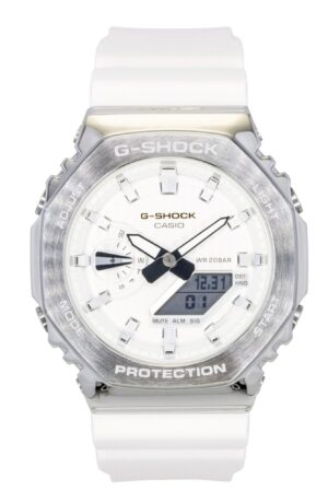 Casio G-Shock G-Steel Analog Digital Limited Edition White Dial Quartz GM-2110SH-7A 200M Men's Watch