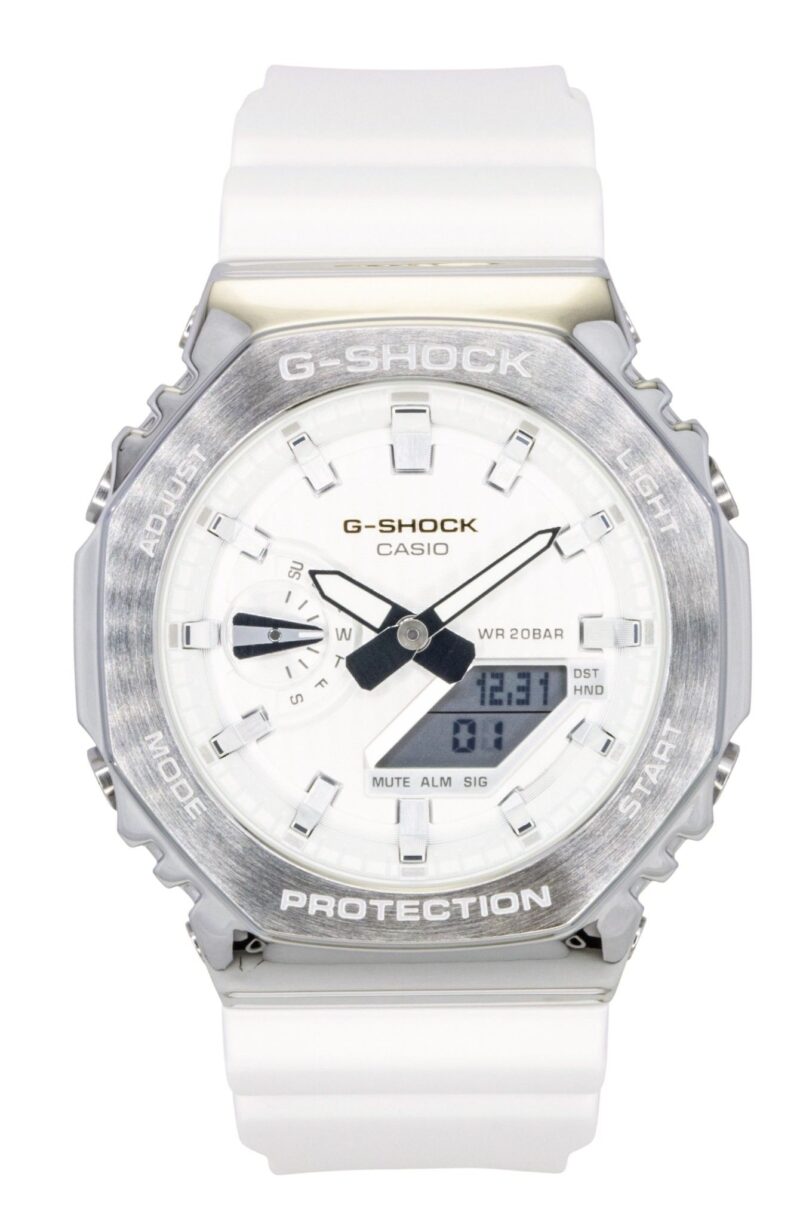 Casio G-Shock G-Steel Analog Digital Limited Edition White Dial Quartz GM-2110SH-7A 200M Men's Watch