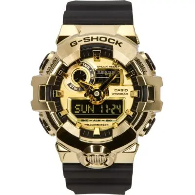 Casio G-Shock G-Steel Analog Digital Resin Strap Gold Dial Quartz GM-700G-9A 200M Men's Watch