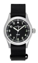 Hamilton Khaki Field Textile Strap Black Dial Quartz H69401430 Unisex Watch