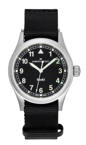 Hamilton Khaki Field Textile Strap Black Dial Quartz H69401430 Unisex Watch