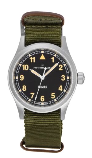 Hamilton Khaki Field Textile Strap Black Dial Quartz H69401930 Unisex Watch