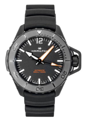Hamilton Khaki Frogman Rubber Strap Black Dial Automatic Diver's H77855330 300M Men's Watch