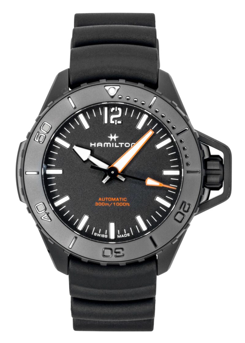 Hamilton Khaki Frogman Rubber Strap Black Dial Automatic Diver's H77855330 300M Men's Watch